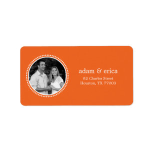 Stylish Frame Photo Address Labels (Orange)