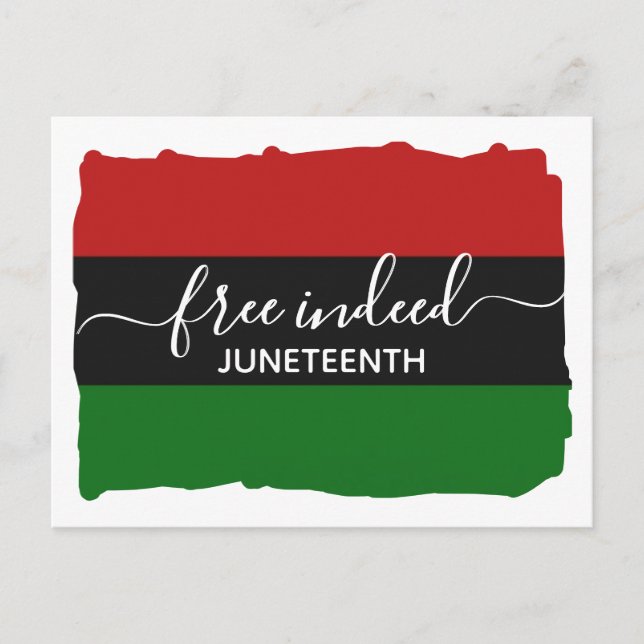Stylish FREE INDEED Pan African JUNETEENTH Postcard (Front)