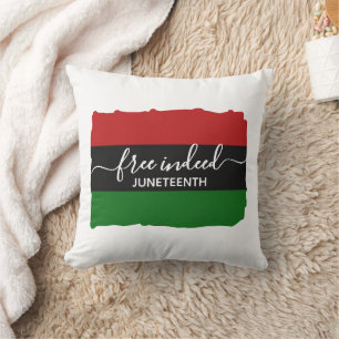 Stylish FREE INDEED Pan African JUNETEENTH Throw Pillow