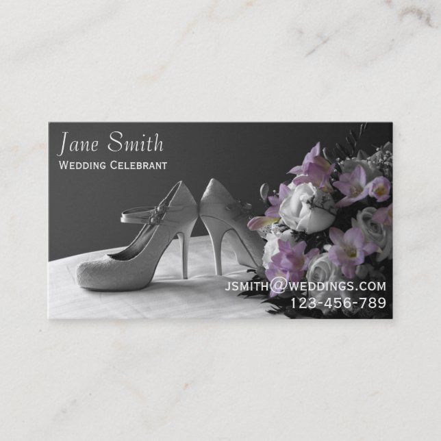 Stylish freelance wedding celebrant services business card (Front)