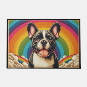Stylish French Bulldog Dog Colourful Rainbow Doormat