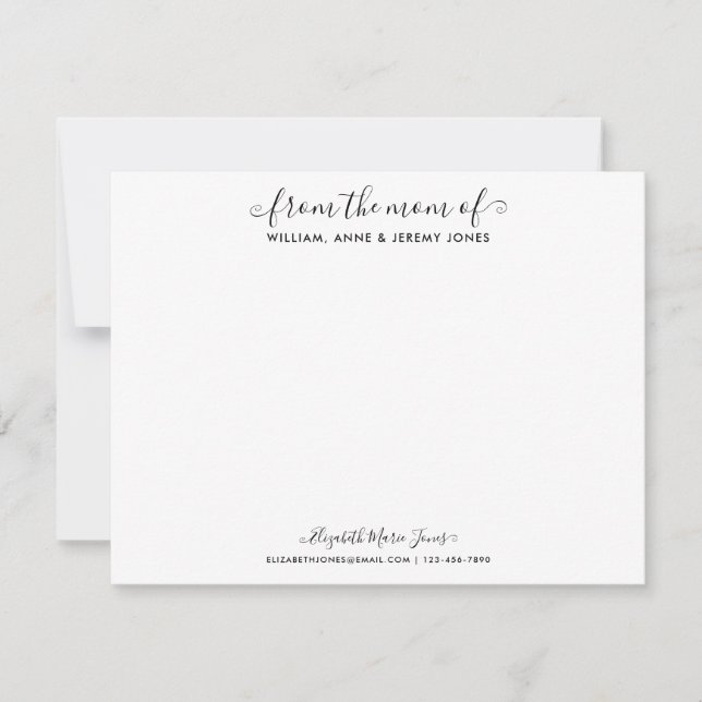 Stylish From the Mom Mother Family Elegant Script Card (Front)