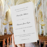Stylish Full Mass Folded Catholic Wedding Program<br><div class="desc">This stylish, full mass, folded Catholic wedding program features a beautiful calligraphy script with flourishes and a classic serif font. The design provides you with a text template for a traditional Catholic order of service with mass. There is plenty of room to include all your Catholic wedding mass details, such...</div>