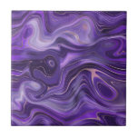 Stylish Funky Groovy Purple Curves Marble 1-6 Tile<br><div class="desc">Looking to be a little different and original? This modern funky groovy purple marble mimic curves print wall ceramic tile is just what you need. Available in two sizes 4.25 x 4.25 and 6 x 6 inches. Please note that this is a flat colour print and is not an actual...</div>