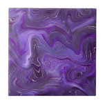 Stylish Funky Groovy Purple Curves Marble 2-6 Tile<br><div class="desc">Looking to be a little different and original? This modern funky groovy purple marble mimic curves print wall ceramic tile is just what you need. Available in two sizes 4.25 x 4.25 and 6 x 6 inches. Please note that this is a flat colour print and is not an actual...</div>