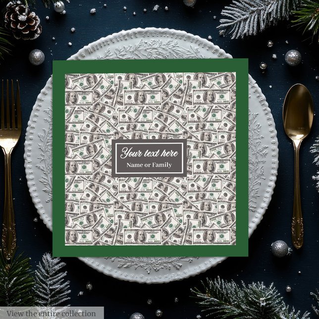 Stylish funny gift monogram dollar pattern napkins (Stylish funny gift monogram dollar pattern napkins)
