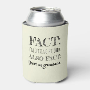 Stylish & Funny - Groomsman Proposal Beige Can Cooler
