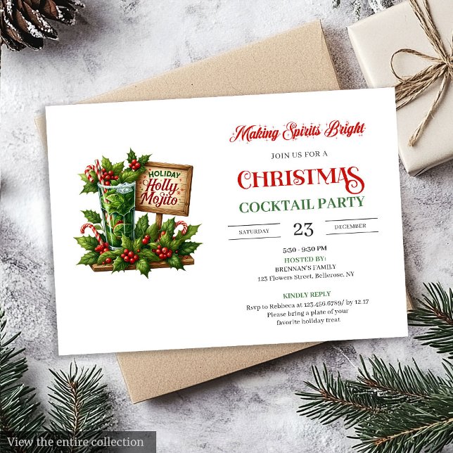 Stylish Funny Mojito Cocktails digital invitation (Stylish Funny Mojito Cocktail digital invitation)
