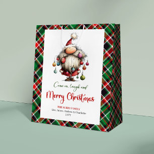 Stylish Funny Santa Minimalist Festive Gift Bag