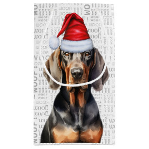 Stylish Funny Tan and Black Coonho Christmas Small Gift Bag