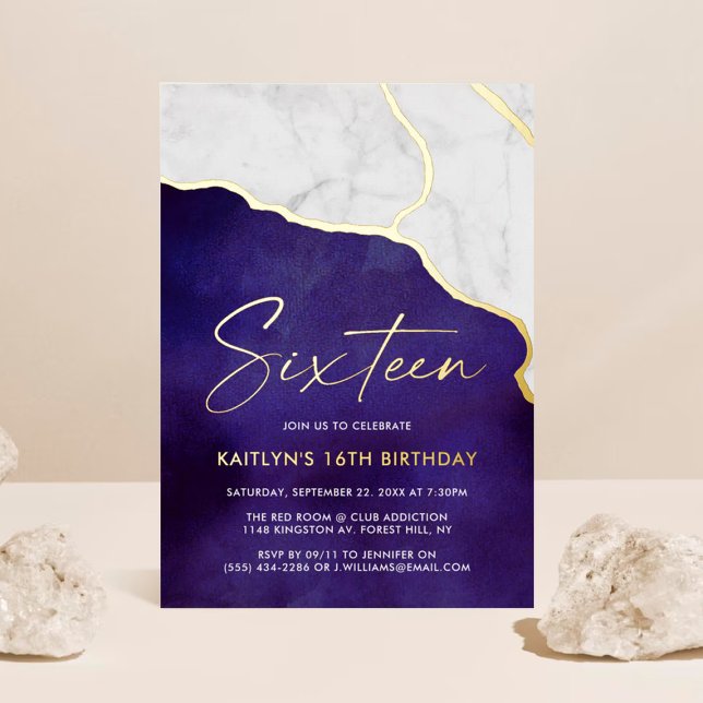 Stylish Geoed Marble 16th Birthday Real (Creator Uploaded)
