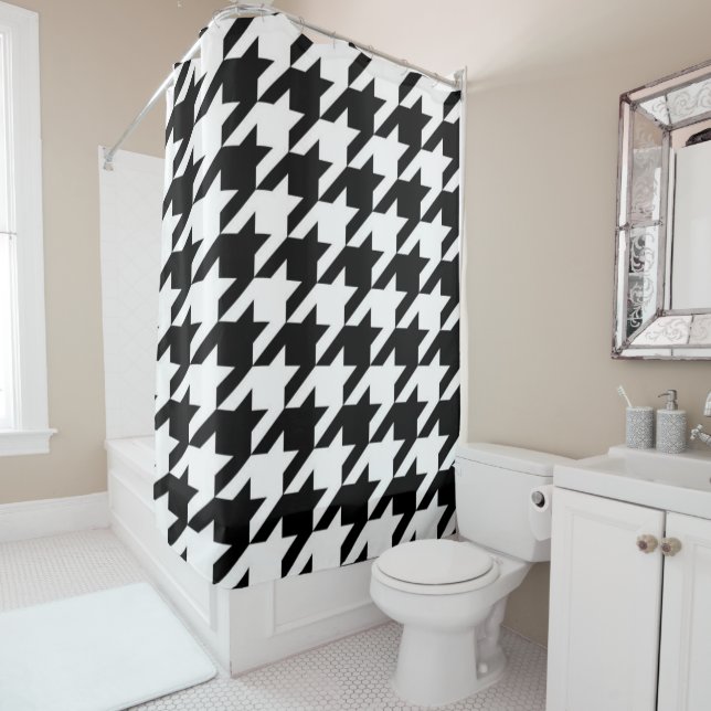 stylish geometric black white houndstooth pattern (In Situ)