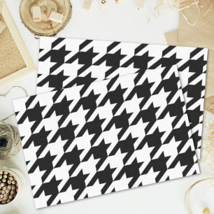 stylish geometric black white houndstooth pattern tissue paper
