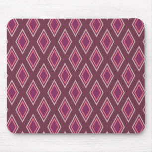Stylish Geometric Diamond Pattern in Purple Mouse Pad