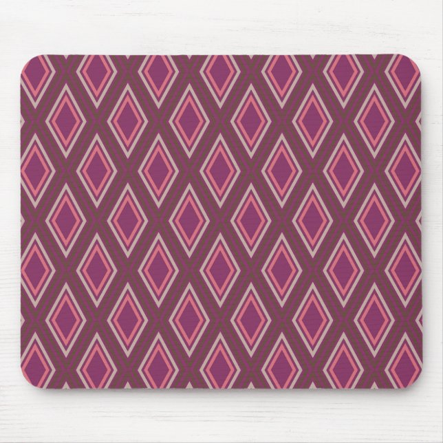 Stylish Geometric Diamond Pattern in Purple Mouse Pad (Front)