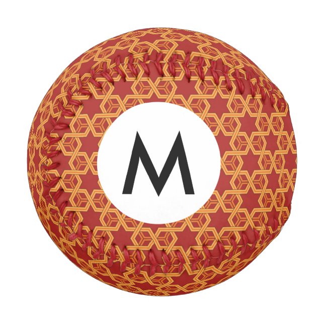 Stylish geometric ornament baseball (Front Left)