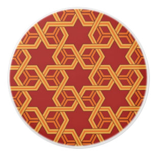 Stylish geometric ornament ceramic knob