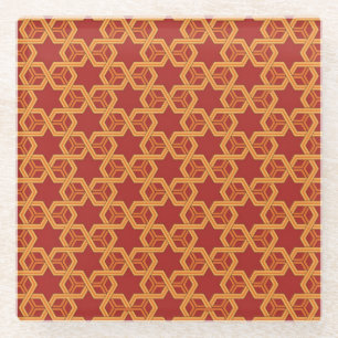 Stylish geometric ornament glass coaster