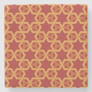 Stylish geometric ornament stone coaster