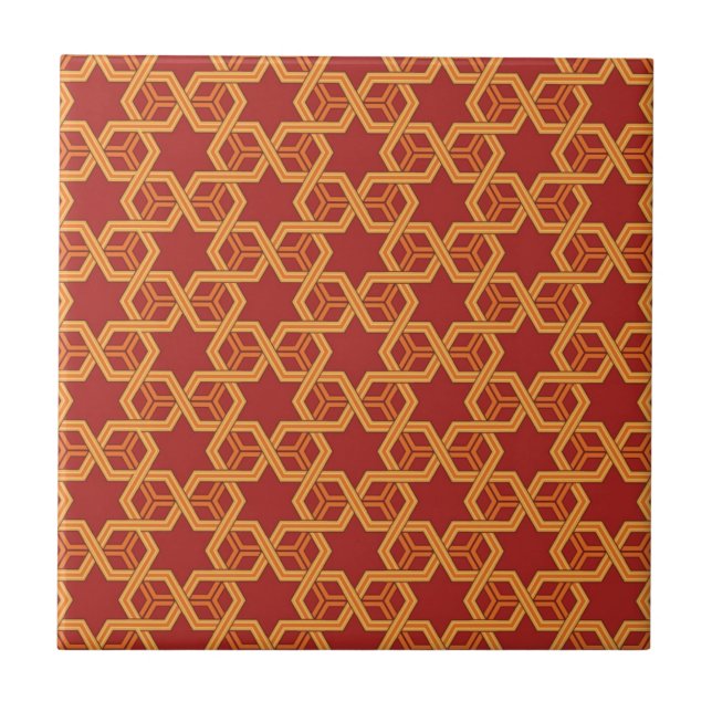 Stylish geometric ornament tile (Front)