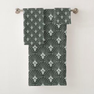 Stylish geometric pattern, art deco.  bath towel set