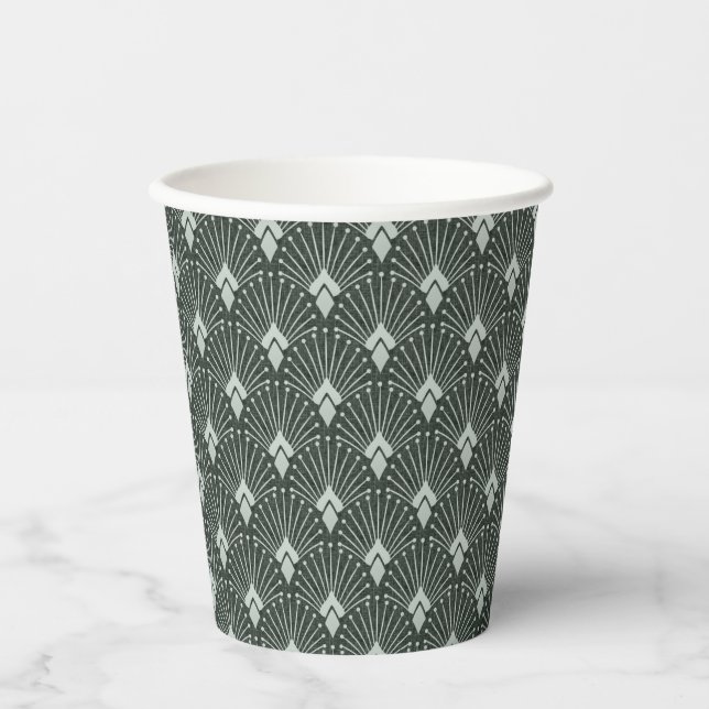 Stylish geometric pattern, art deco. paper cups (Front)