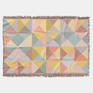 Stylish Geometric Pattern in Earthy Neutral Colour Throw Blanket