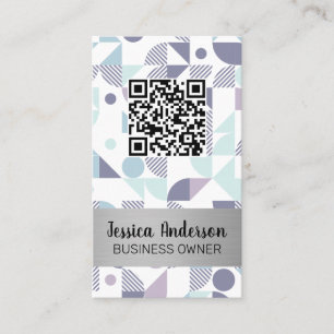 Stylish Geometric Pattern   QR Scan Business Card