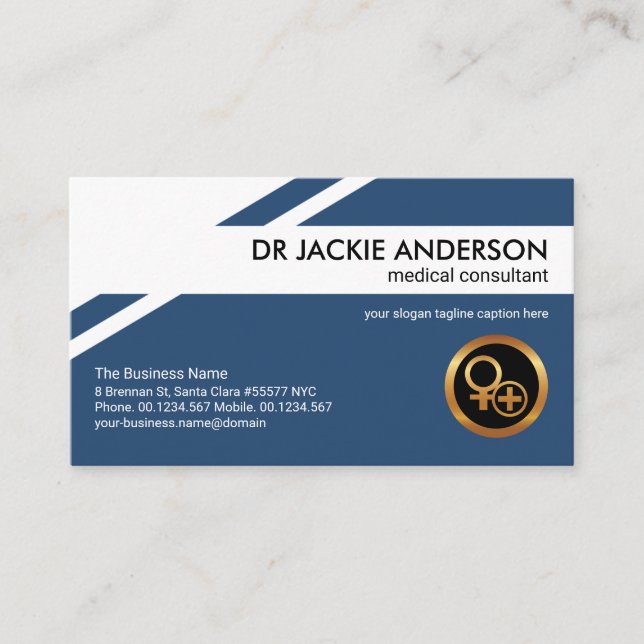 Stylish Geometric Patterns Medical Counsellor Business Card (Front)