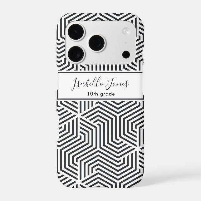 stylish geometric script personalized school   (Back)