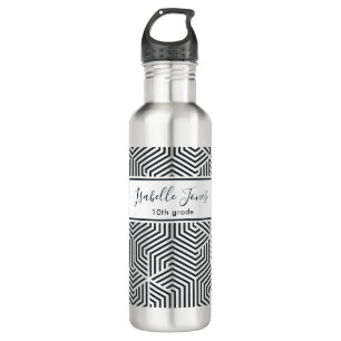 stylish geometric script personalized school 710 ml water bottle