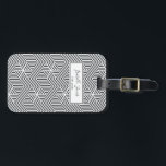 stylish geometric script personalized school luggage tag<br><div class="desc">elegant stylish geometric pattern script personalize with name and class (or a different message)
perfect for school,  college or business</div>