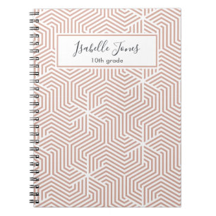 stylish geometric script personalized school  notebook
