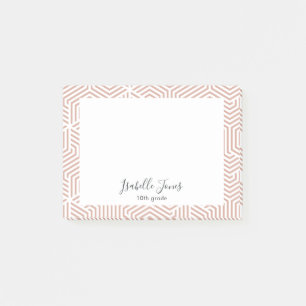 stylish geometric script personalized school pos post-it notes
