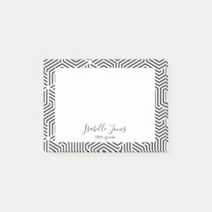 stylish geometric script personalized school   post-it notes