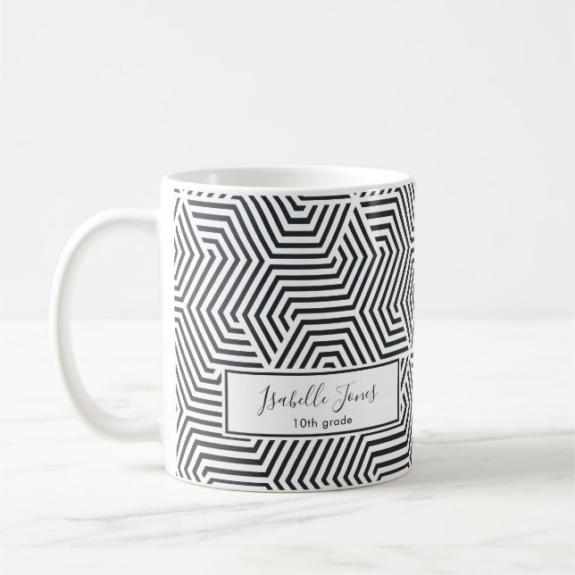 stylish geometric script school college  coffee mug (Left)