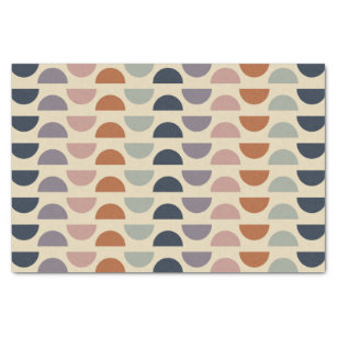 Stylish Geometric Shapes Pattern in Earthy Colours Tissue Paper