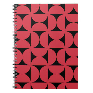 Stylish Geometric Shapes Pattern In Pink Colours Notebook