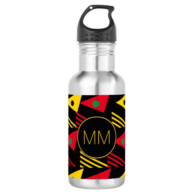 Stylish Geometric Triangles Monogram 532 Ml Water Bottle (Front)