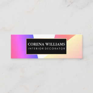 Stylish Geometric Vibrant Colour Blocks Mini Business Card
