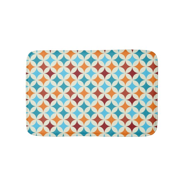 Stylish Geometric: Vintage Seamless Pattern Bath Mat (Front)