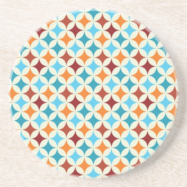 Stylish Geometric: Vintage Seamless Pattern Coaster (Front)