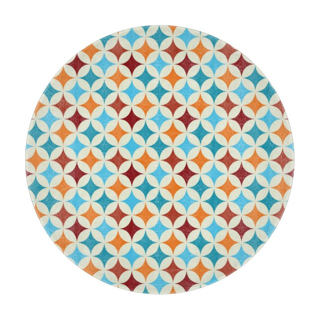 Stylish Geometric: Vintage Seamless Pattern Cutting Board (Front)