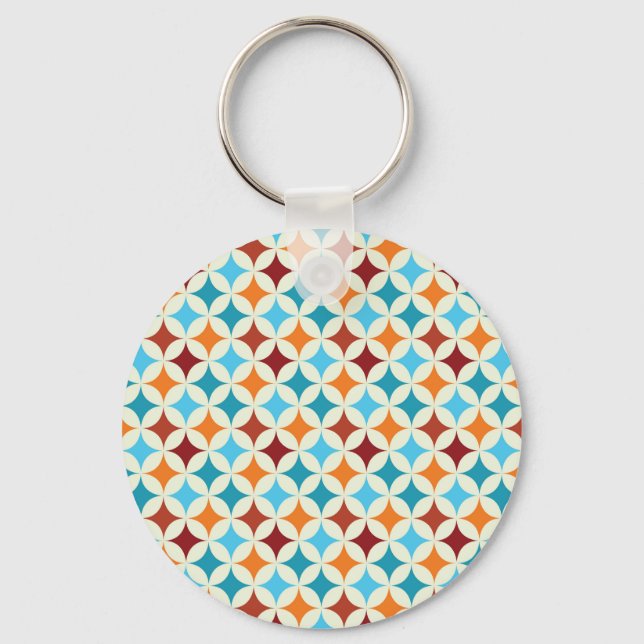 Stylish Geometric: Vintage Seamless Pattern Keychain (Front)