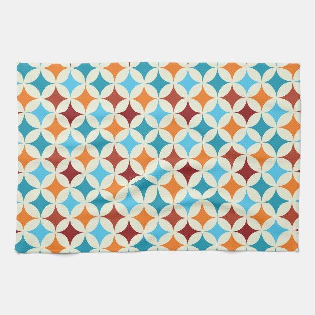 Stylish Geometric: Vintage Seamless Pattern Kitchen Towel (Horizontal)