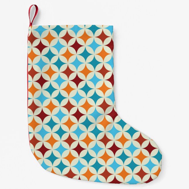 Stylish Geometric: Vintage Seamless Pattern Small Christmas Stocking (Front)
