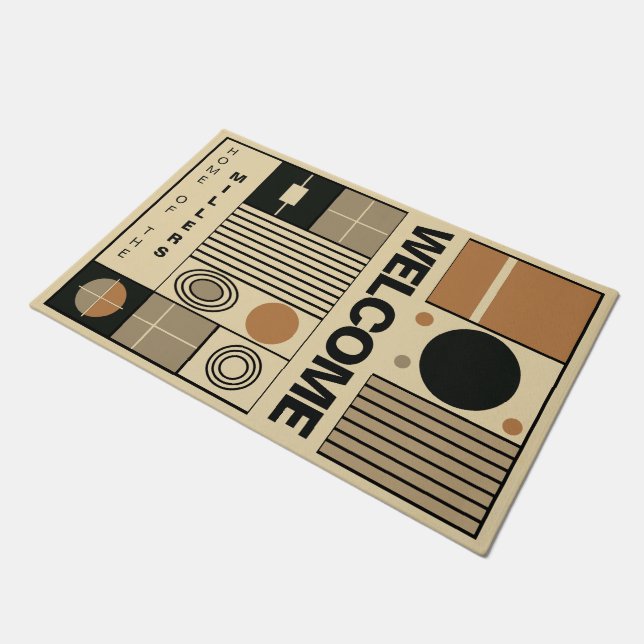 Stylish geometric welcome mat for individualists (Angled)