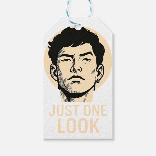 Stylish Gift Tag – JUST ONE LOOK Artistic Design (Front)