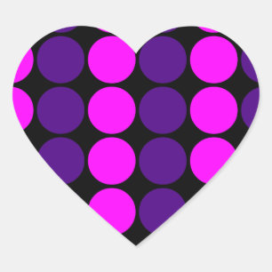 Stylish Gifts for Girls : Pink & Purple Polka Dots Heart Sticker