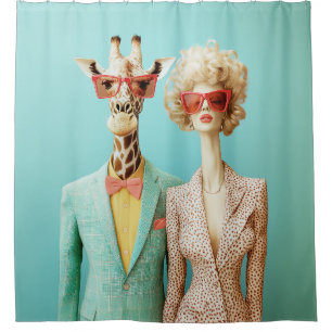 Stylish Giraffe and Woman